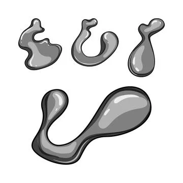 Liquid metal forming dynamic abstract organic shapes Illustrazione stock