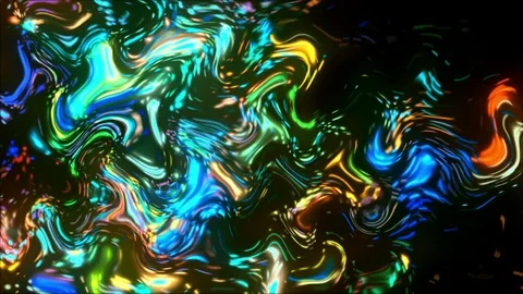 Liquid Metal Reflections Yellow Vídeo Stock 73951953