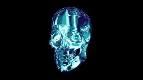 Liquid Metal Skull Stock Footage 248738791