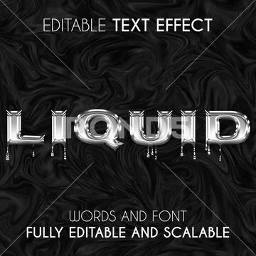 Liquid Metal Text Effect for Promotional Banner or Poster PSD-Vorlage