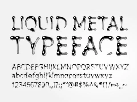 Liquid metal typeface Illustration
