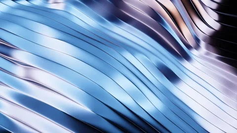Liquid metal wave loop with flowing reflections and dynamic texture. Stock Footage 347205750