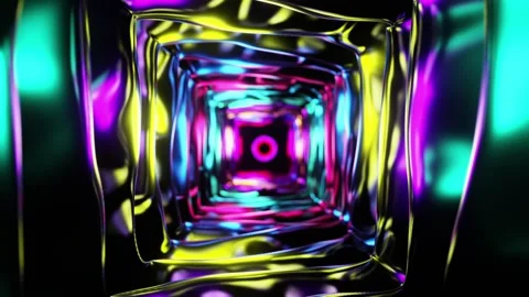 Liquid Metal Waves Tunnel Loop Stock Footage 222221238
