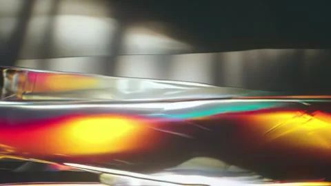 Liquid Metallic Rainbow Reflection Holographic Background Stock-Footage 328274735