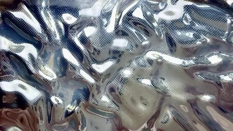 Liquid metallic silver background texture with wavy reflective ripples and ab Stock Photos