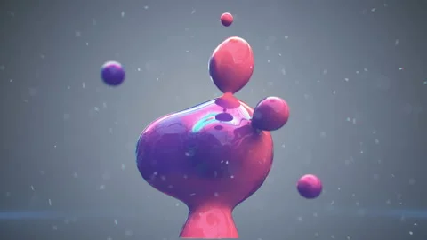 Liquid molecule in microworld seamless loop 3D render animation Stock Footage 161145432