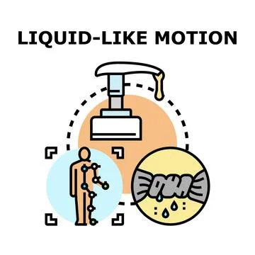 Liquid motion concept displaying body flexibility and fluid dispensing Stock Illustration