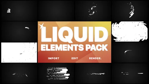 Liquid Motion Elements And Transitions Pack Stock Footage 131097081