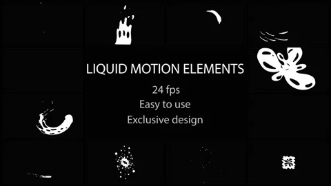Liquid Motion Elements Motion Graphics Pack Stock Footage 92847574