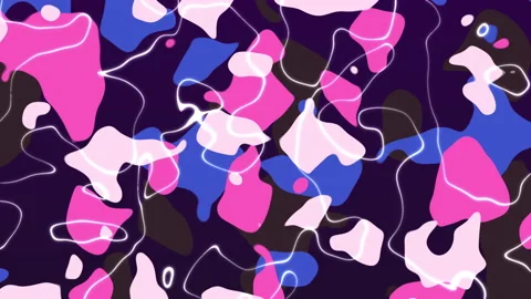 Liquid multicolor shapes on a dark background. Seamless looped motion graphic Stock Footage 154911270