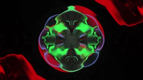 Liquid Neon Mandala Pattern Stock Footage 263815413