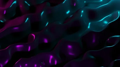 Liquid neon waves flowing in dark space Stock Footage 340523212