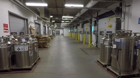 Liquid nitrogen containers Stock Footage 98547697