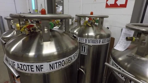 Liquid nitrogen containers Stock Footage 98547733