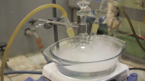 Liquid nitrogen experiment laboratory Stock Footage 90131495