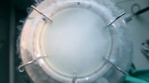 Liquid nitrogen in the laboratory Stock Footage