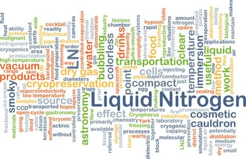 Liquid nitrogen LN background concept Stock Illustration