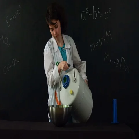 Liquid nitrogen pouring. Slow motion Stock Footage 69360912