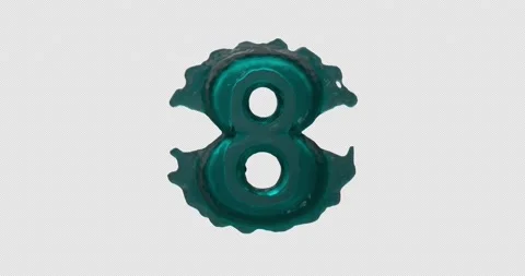 Liquid Number Eight On Alpha Stock Footage 233734428