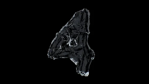 Liquid numbers, countdown from 5 to 0 Stock Footage 127744081