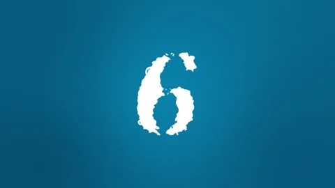 Liquid Numbers Reveal Counting Up 6 to 10 Video stock 101723583