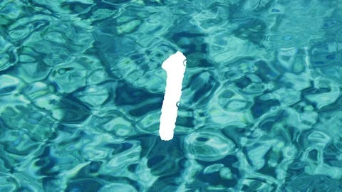 Liquid Numbers Reveal with Water Texture Counting Up 1 to 5 Video stock 102475466