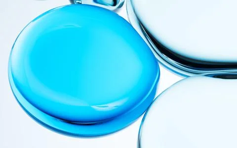 Liquid oil bubble texture background, transparent glass background, 3d rend.. Stock Illustration