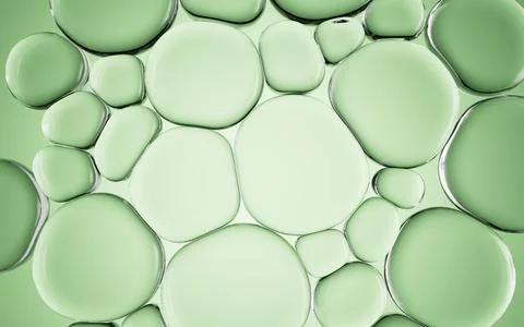 Liquid oil bubble texture background, transparent glass background, 3d rend.. Stock Illustration