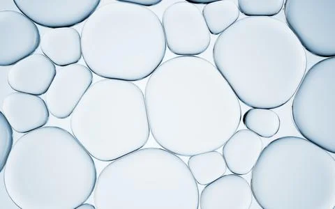 Liquid oil bubble texture background, transparent glass background, 3d rend.. Stock Illustration