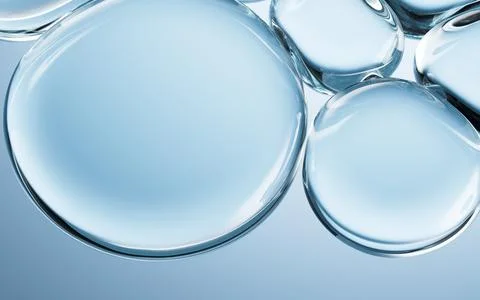 Liquid oil bubble texture background, transparent glass background, 3d rend.. Illustrazione stock