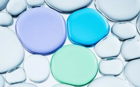 Liquid oil bubble texture background, transparent glass background, 3d rend.. 스톡 일러스트