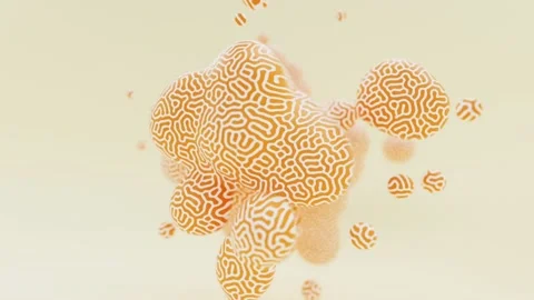 Liquid orange light animated metaball or organic floating spheres blobes Stock Footage 160929917
