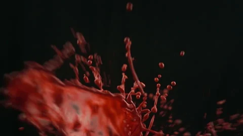Liquid Orange Paint Splashing Stock Footage 94364892