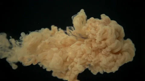 Liquid Orange Paint in Water Stock Footage 94320217