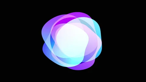 Liquid orb animation, blue and purple abstract shape on a black background Stock Footage 155177464
