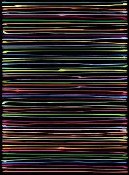 Liquid organic multiple color lines pattern over black Stock Illustration
