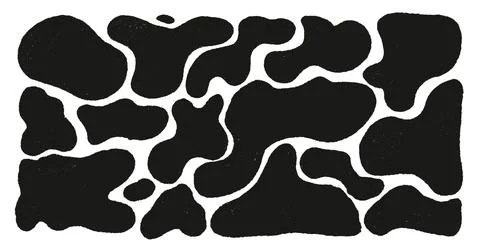 Liquid organic shapes set. Irregular splodge figures. Random abstract fluid Ilustración de archivo