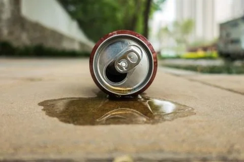 Liquid Outflow From a Beverage Can 写真素材