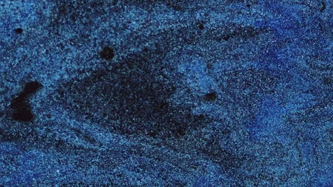 Liquid paint background blue black glitter stream Stock Footage 281534679