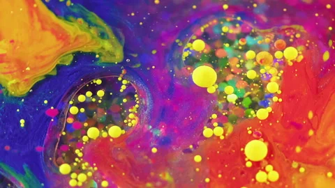 Liquid paint background color bubbles glitter Stock Footage 257352326