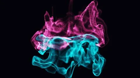 Liquid paint drops in the water. Stock Photos