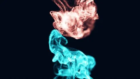 Liquid paint drops in the water. Stock Photos
