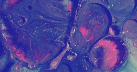 Liquid paint mixing artwork with splash and swirl Video stock 151094902