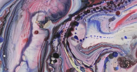 Liquid paint mixing artwork with splash and swirl Video stock 151351112