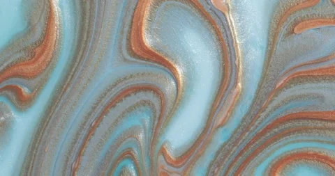 Liquid paint mixing artwork with splash and swirl Video stock 151351810