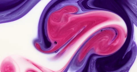 Liquid paint mixing artwork with splash and swirl Video stock 151352184