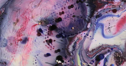 Liquid paint mixing artwork with splash and swirl Stock Footage 151567822