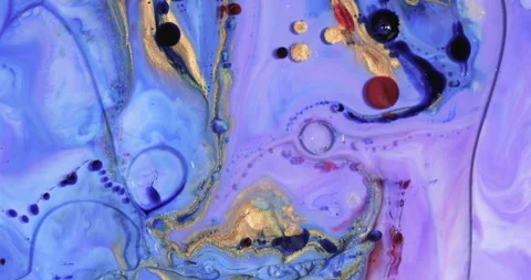 Liquid paint mixing artwork with splash and swirl Stock Footage 151568739