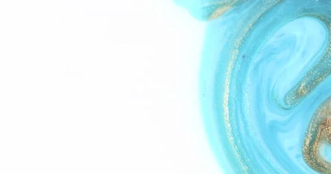 Liquid paint mixing artwork with splash and swirl Stock Footage 153295736