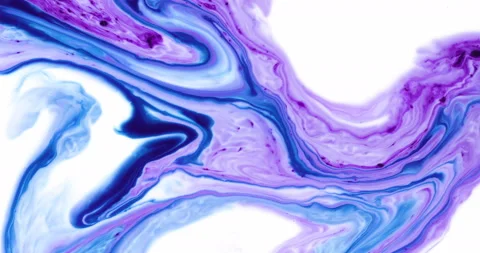 Liquid paint mixing artwork with splash and swirl Stock Footage 153296291